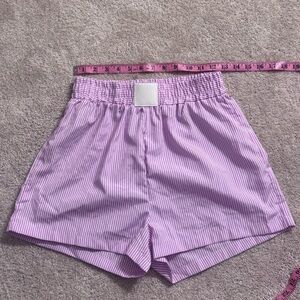Pink and White Striped Boxer Shorts